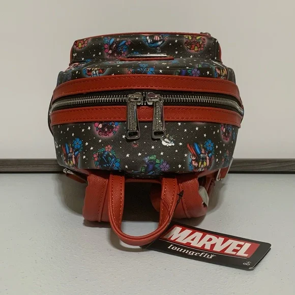 Loungefly Marvel Avengers Tattoo Mini Backpack and Zip-Around Wallet Set - Picture 6 of 13